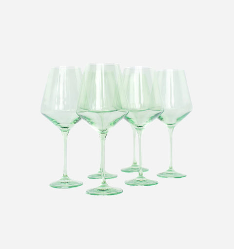Estelle Colored Glass Stemware Shiny Glassware - Set of 6