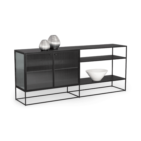 Parsons Mid Century Matte Black Sideboard Cabinet