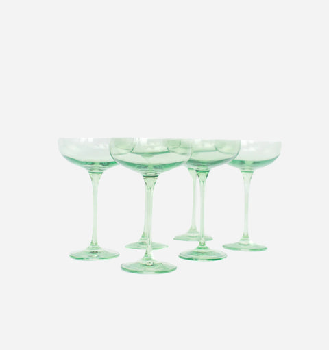 Estelle Colored Glass Formal Minimalist Shiny Glassware - Set of 6