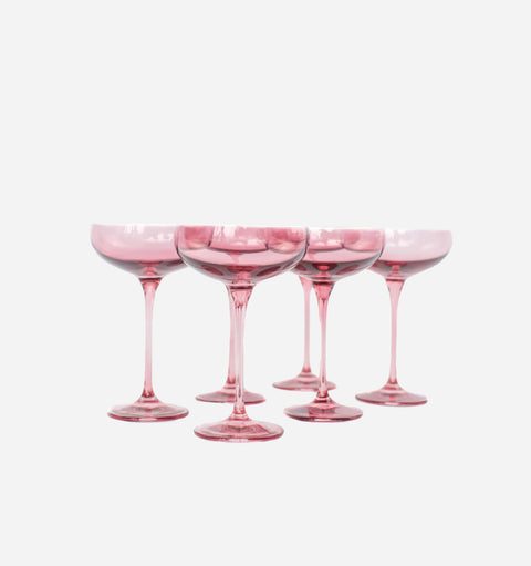 Estelle Colored Glass Formal Minimalist Shiny Glassware - Set of 6