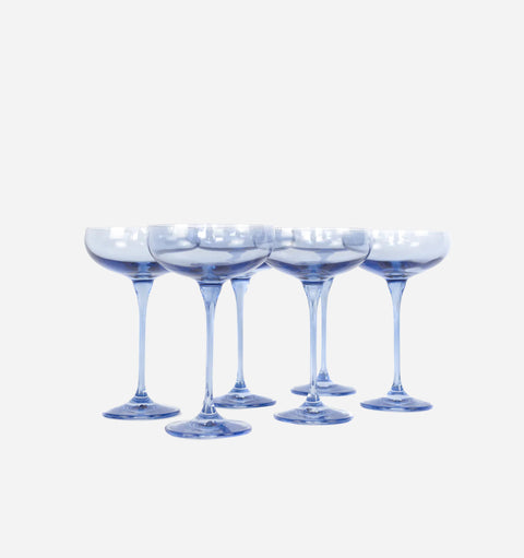 Estelle Colored Glass Formal Minimalist Shiny Glassware - Set of 6