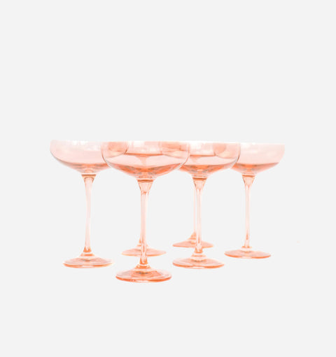 Estelle Colored Glass Formal Minimalist Shiny Glassware - Set of 6