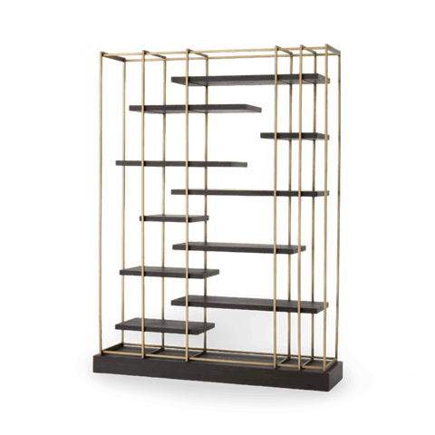 Ward Etagere Bookshelf with Brushed Finish in Contemporary Style