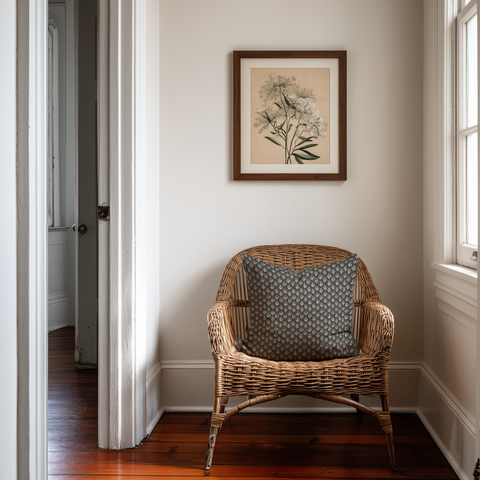 Kiawah Throw Pillow in Coal