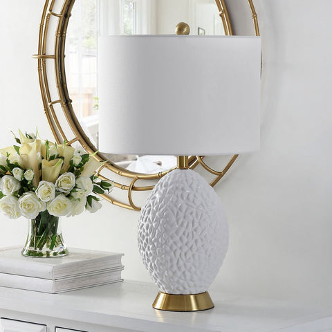 Kimli Modern Embossed Drum Table Lamp