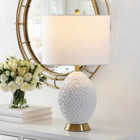 Kimli Modern Embossed Drum Table Lamp