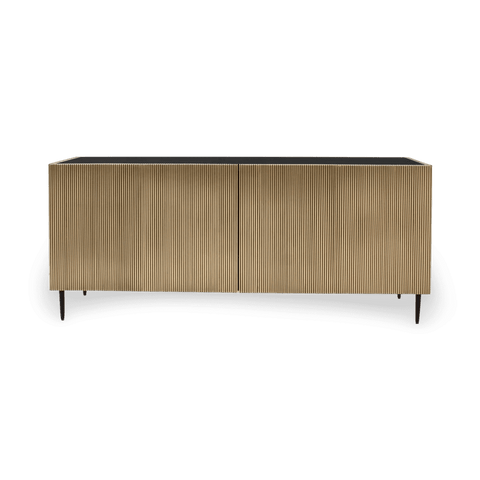 Art Deco Antique Brass Sideboard Cabinet