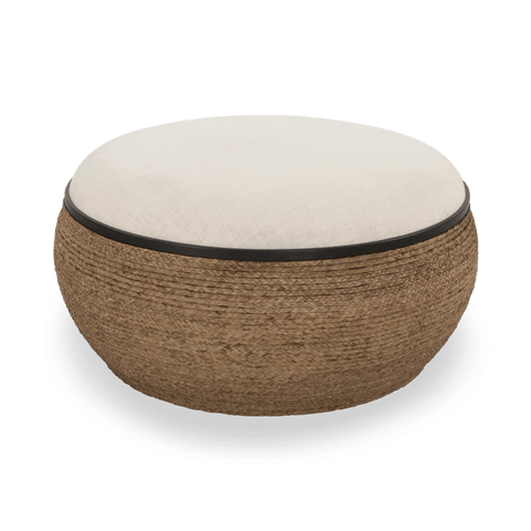 Uttermost Coastal Round Rattan Coffee Table with Storage