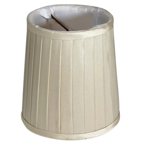 Knife Pleat Almond Silk Chandelier Lamp Shade 4” Base