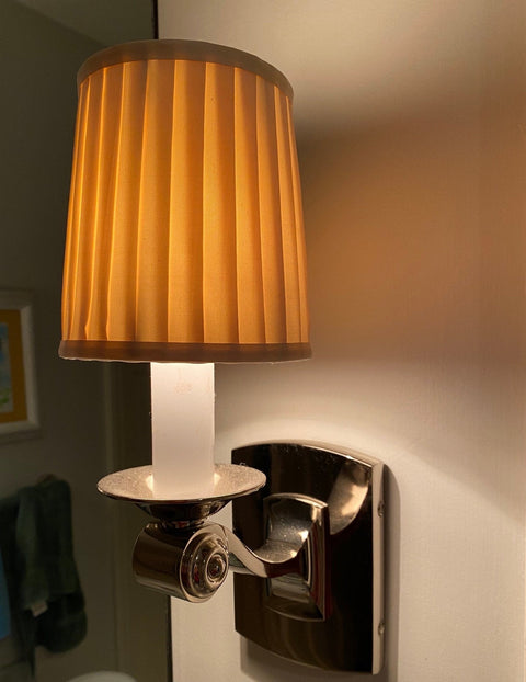 Knife Pleat Almond Silk Chandelier Lamp Shade 4” Base