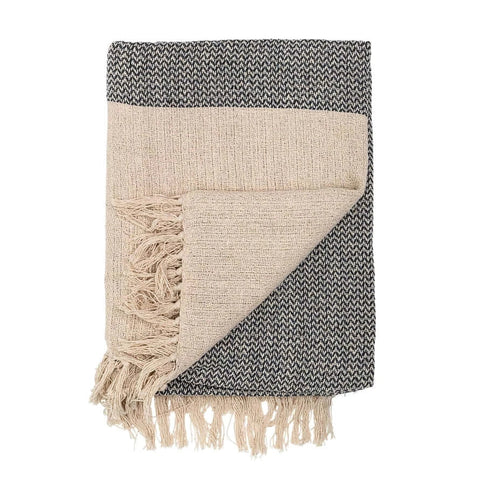 Decorating Essentials Herringbone Knit Fringe Throw