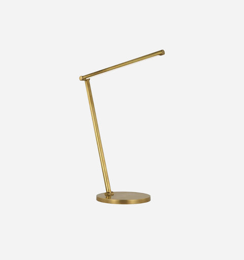 Cona Elegant Modern Accent Antique Brass Cylinder Desk Lamp