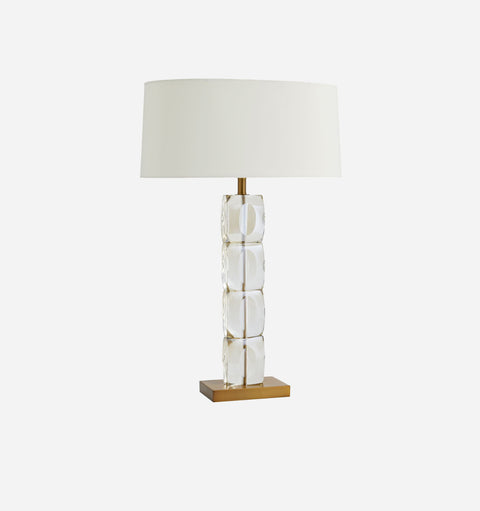Ambient Stacked Drum Column Table Lamp with Crystals
