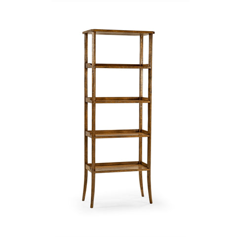 Etagere Farmhouse Bookshelf in Walnut Wood