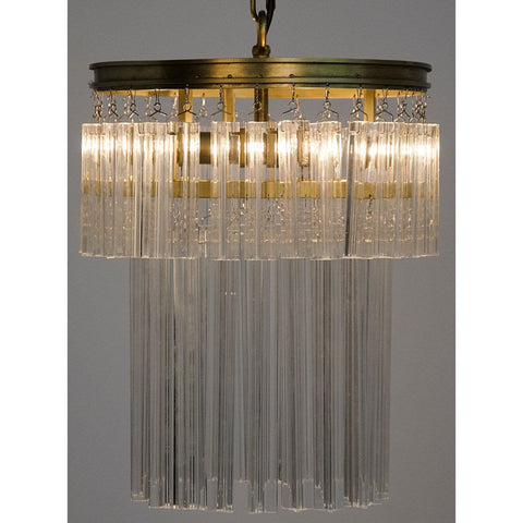 Ambient Tiered Chandelier with Chandelier Crystals Art Deco Ceiling Light