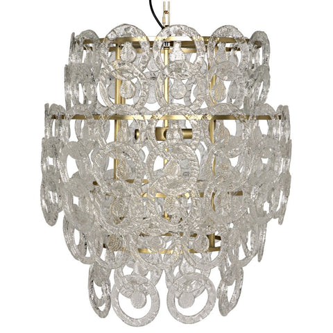 Quebec Art Deco Tiered Drum Chandelier Ceiling Light