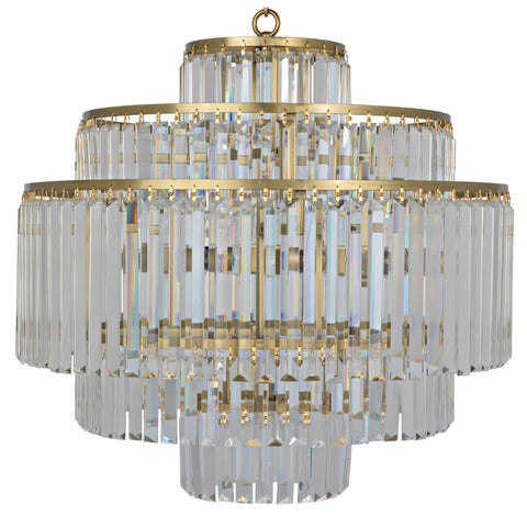 Quintus Art Deco Tiered Chandelier with Antique Brass Finish