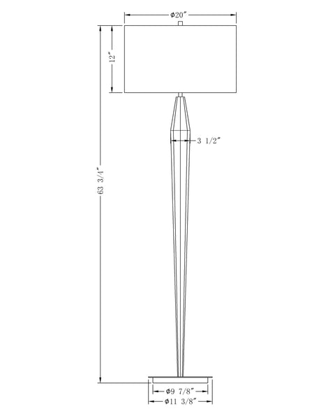 Landon Art Deco Column Floor Lamp Accent