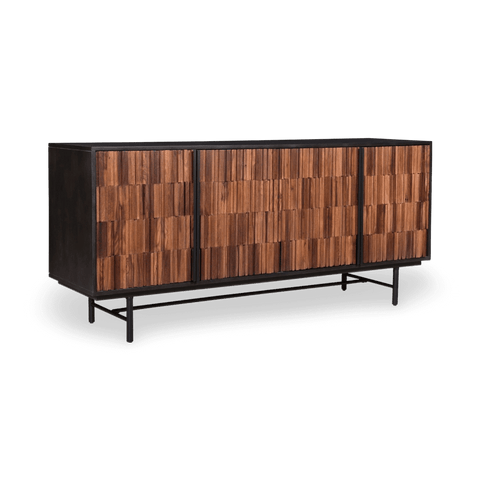 Contemporary Geometric Sideboard with Inset Handles Cabinet