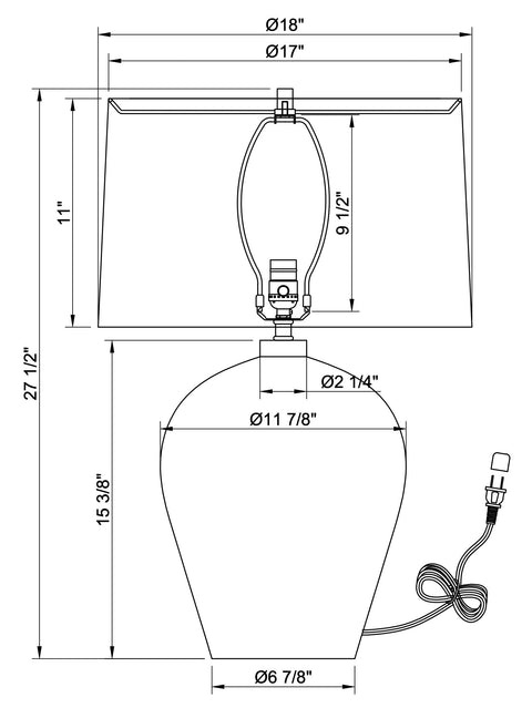 Leigh Accent Modern Drum Table Lamp