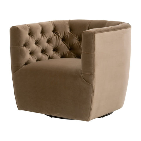 Timeless Minimalist Barrel Lounge Chair with Tufting
