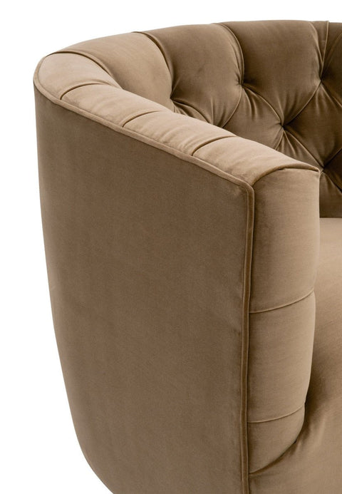 Timeless Minimalist Barrel Lounge Chair with Tufting