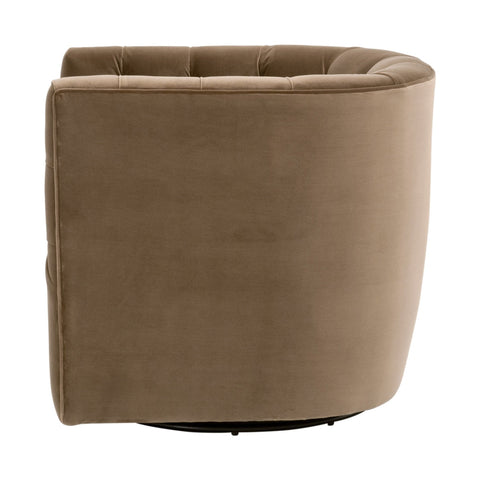 Timeless Minimalist Barrel Lounge Chair with Tufting