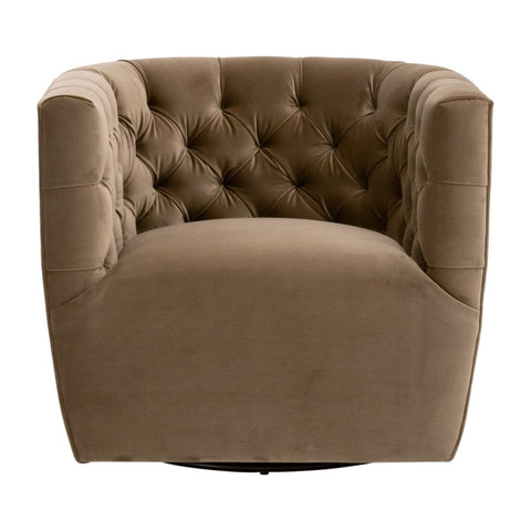Timeless Minimalist Barrel Lounge Chair with Tufting