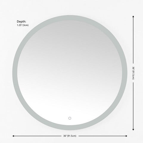 Contemporary Minimalist Round Accent Floating Wall Mirror