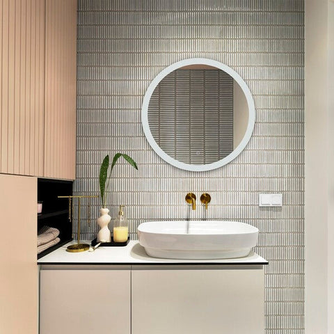 Contemporary Minimalist Round Accent Floating Wall Mirror