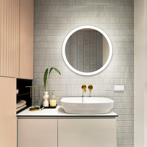 Contemporary Minimalist Round Accent Floating Wall Mirror