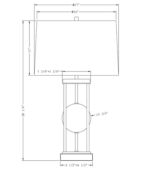 Locust Contemporary Column Table Lamp Elegant Accent Design