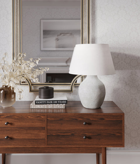 Luna Modern Accent Table Lamp with Carving