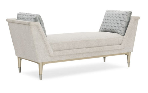 Contemporary Solid Beige Upholstered Daybed Sofa with Backrest
