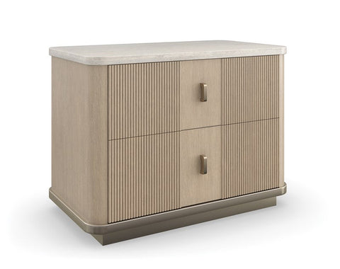 Caracole Rhythm Timeless Minimalist Fluted Contemporary Nightstand