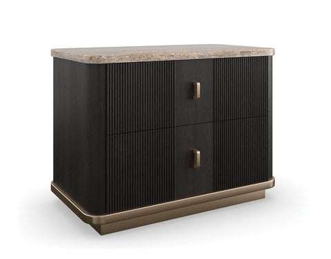 Caracole Rhythm Timeless Minimalist Fluted Modern Nightstand