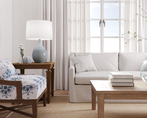 Malone Coastal Embossed Drum Table Lamp