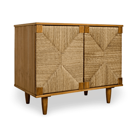 Mid Century Organic Geometric Teak Sideboard Cabinet