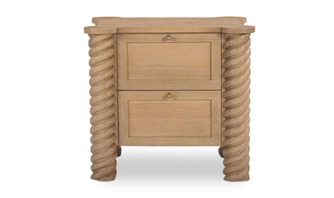 Artful Traditionalist Modern Nightstand with Spool Turned Legs