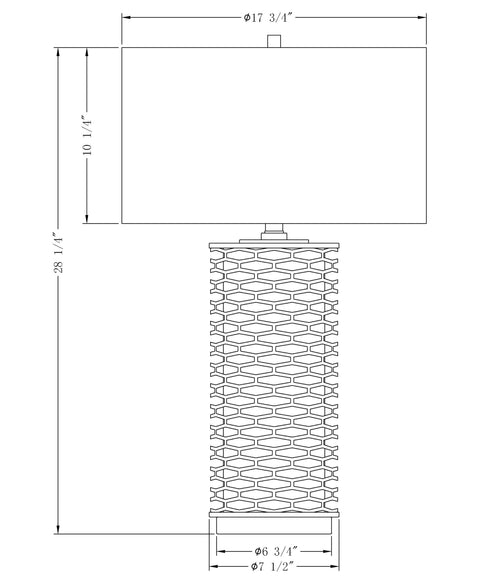 Marigold Modern Column Accent Table Lamp with Cut-Out Drum