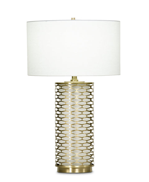 Marigold Modern Column Accent Table Lamp with Cut-Out Drum