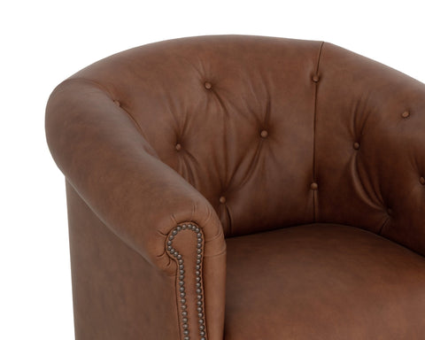 Artful Traditionalist Chesterfield Tufted Barrel Lounge Chair