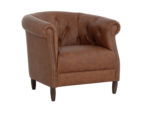 Artful Traditionalist Chesterfield Tufted Barrel Lounge Chair