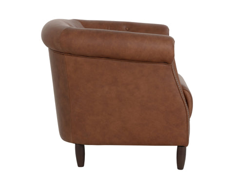 Artful Traditionalist Chesterfield Tufted Barrel Lounge Chair