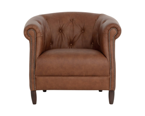 Artful Traditionalist Chesterfield Tufted Barrel Lounge Chair