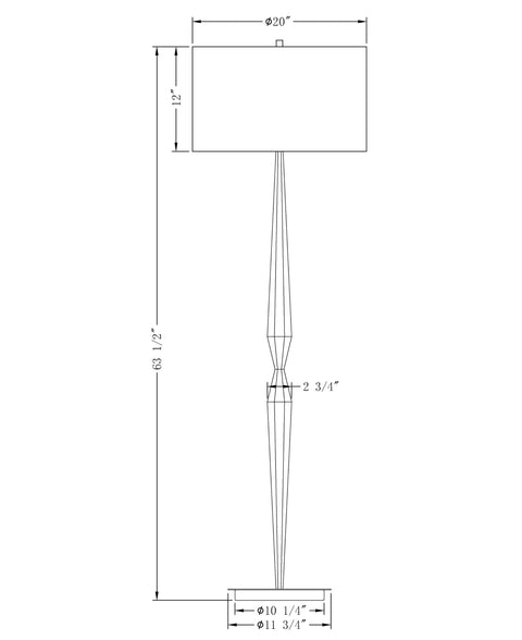 Martin Accent Art Deco Column Floor Lamp