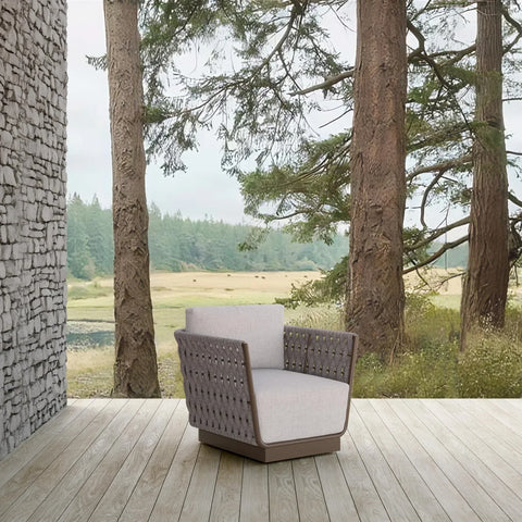 Maui Contemporary Club Lounge Chair with Fixed Cushion