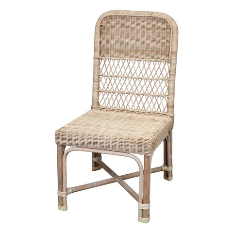 Artful Traditionalist Coastal Dining Side Chair with Slat Back