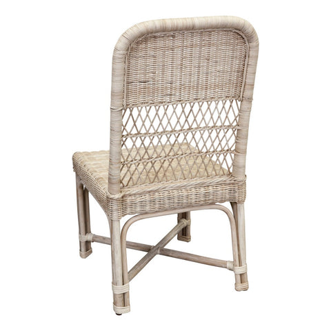 Artful Traditionalist Coastal Dining Side Chair with Slat Back