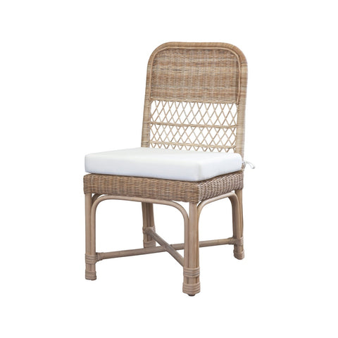 Artful Traditionalist Coastal Dining Side Chair with Slat Back